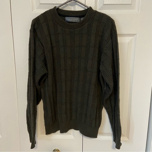 Vintage Oscar De La Renta 90s Thick Chunky Knit Pullover Sweater 3D Print Large - Picture 2 of 6